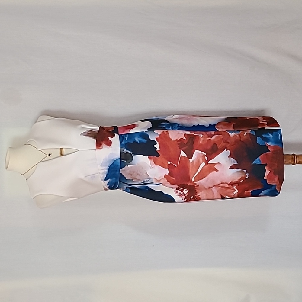Donna Karan Floral Sleeveless Sheath Dress - Picture 3 of 16